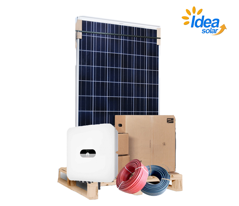 Kit fotovoltaico per connessione in rete monofase da 4,30 kwp con inverter Huawei Ibrido